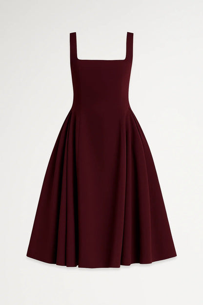 Luna Damen Midikleid – Eleganter Quadratischer Ausschnitt Für Festliche Anlässe 1