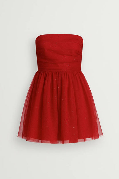 Luna Damen Minikleid – Trägerloser Tüllrock für Festliche Anlässe 1