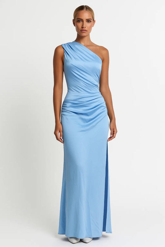 Luna Frauen Asymmetrisches Abendkleid – Eleganter Langer Schnitt für Besondere Anlässe 0