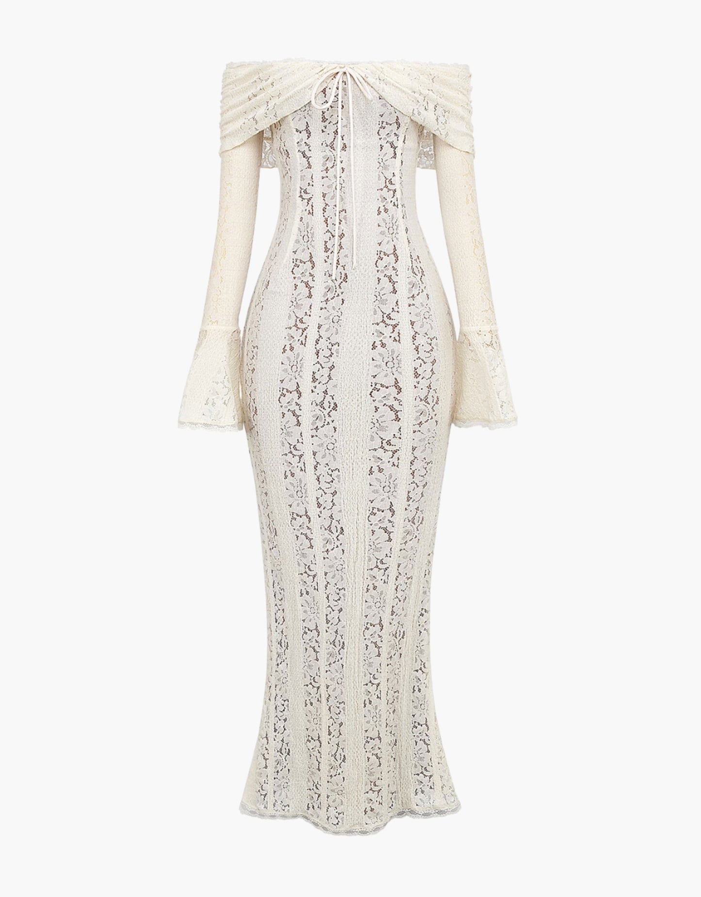 Luna Schulterfreies Spitzen-Maxikleid – Elegante Brautmode für Unvergessliche Anlässe 8
