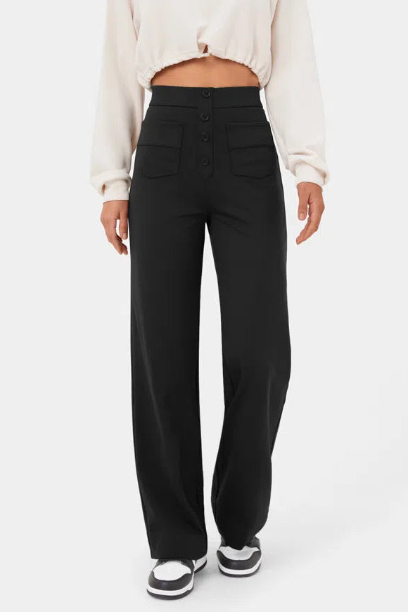 Luna Trendy Hose für Modebewusste – Modernes Knopfleisten-Design für Stil und Komfort 2