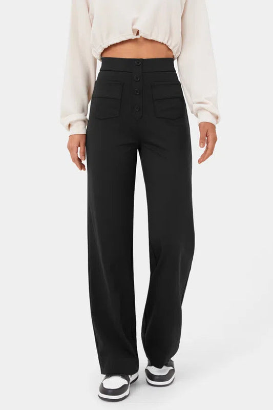 Luna Trendy Hose für Modebewusste – Modernes Knopfleisten-Design für Stil und Komfort 2