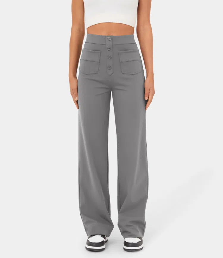 Luna Trendy Hose für Modebewusste – Modernes Knopfleisten-Design für Stil und Komfort 3