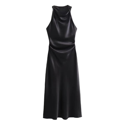 Luxe Women's Elegant Midi Dress – Chic Satin Slip for Summer Parties 13