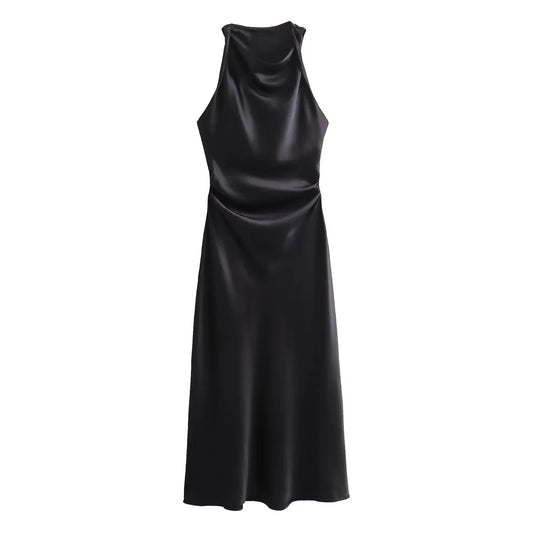 Luxe Women's Elegant Midi Dress – Chic Satin Slip for Summer Parties 13