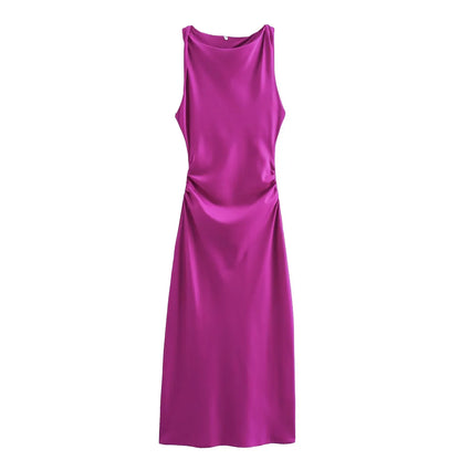 Luxe Women's Elegant Midi Dress – Chic Satin Slip for Summer Parties 14
