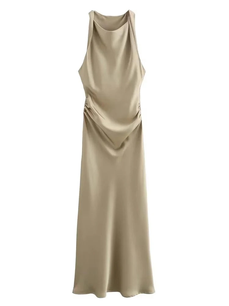 Luxe Women's Elegant Midi Dress – Chic Satin Slip for Summer Parties 2