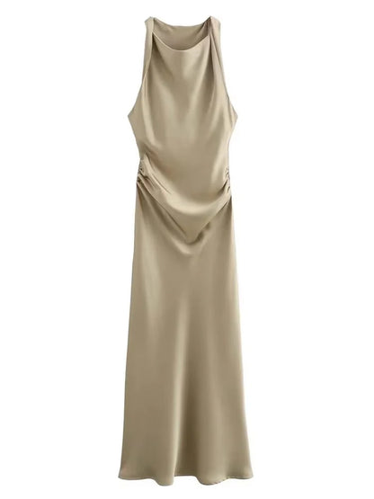 Luxe Women's Elegant Midi Dress – Chic Satin Slip for Summer Parties 2