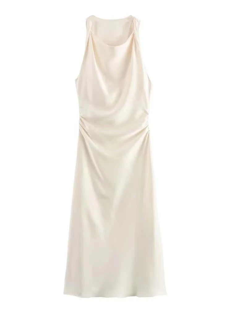 Luxe Women's Elegant Midi Dress – Chic Satin Slip for Summer Parties 3