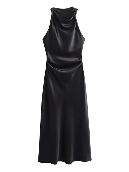 Luxe Women's Elegant Midi Dress – Chic Satin Slip for Summer Parties 5