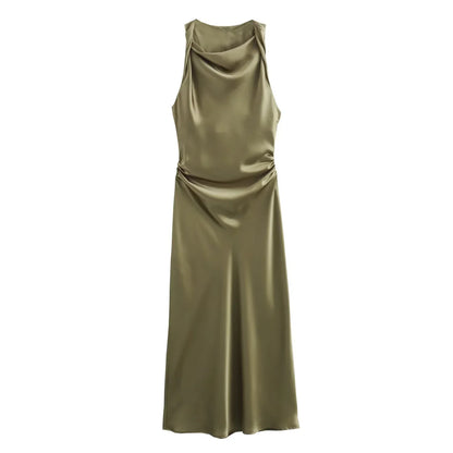Luxe Women's Elegant Midi Dress – Chic Satin Slip for Summer Parties 7
