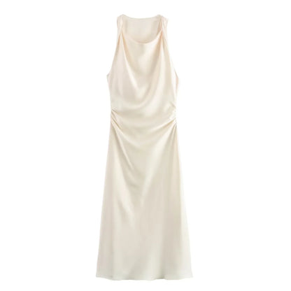 Luxe Women's Elegant Midi Dress – Chic Satin Slip for Summer Parties 9