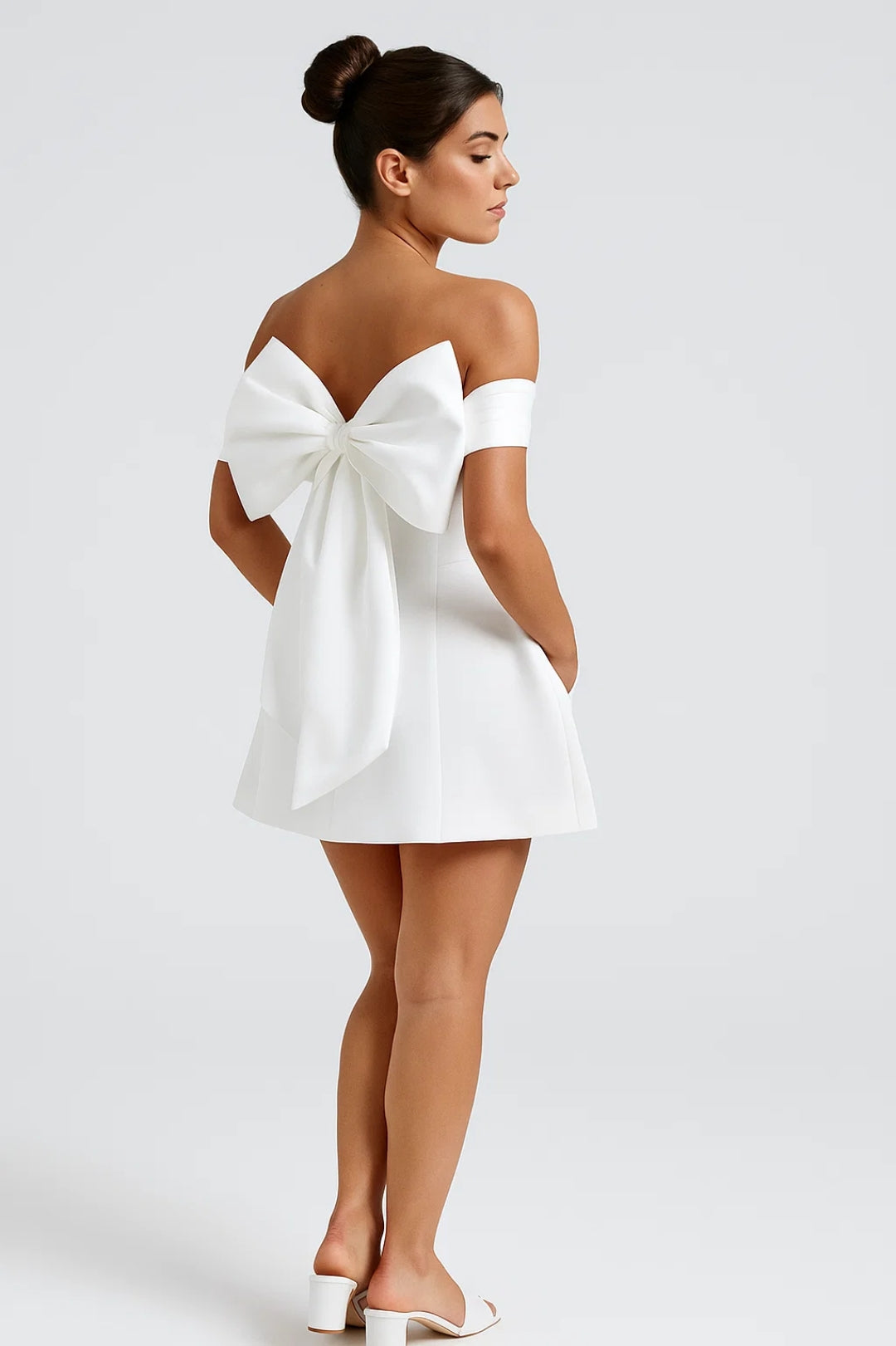 Luxe Women's Mini Dress – Elegant Off-Shoulder A-Line Style 4