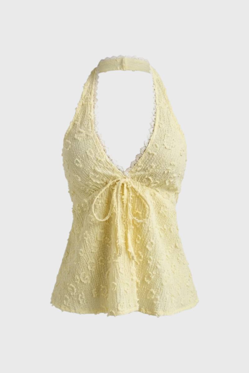 Luxe Women's Top – Chic Halter V-Neck Design for Summer Nights 0