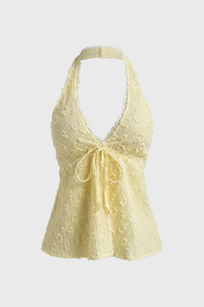 Luxe Women's Top – Chic Halter V-Neck Design for Summer Nights 0