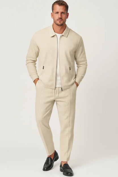 Milo Herren Minimalistisches Set – Elegante Jacke & Bequeme Hose für Stil und Komfort 1