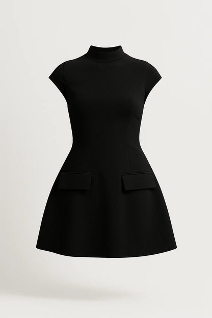 Mina Damen Minikleid – Moderner Stehkragen für Vielseitige Looks 1