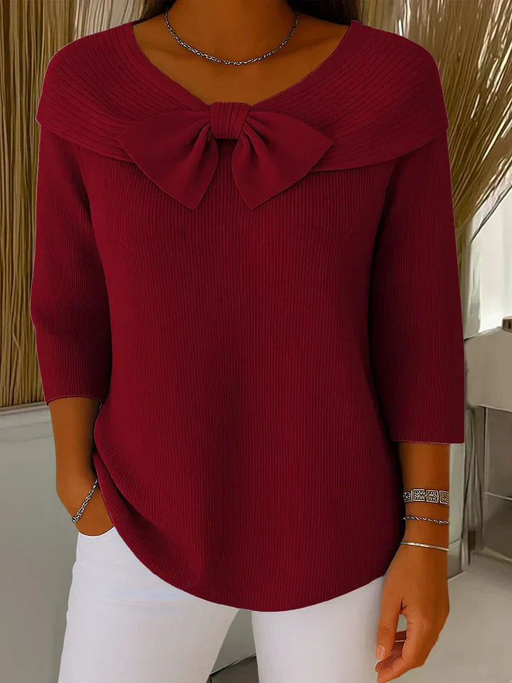 Mina Damenpullover – Elegantes Design mit Schleife für Stilbewusste 0