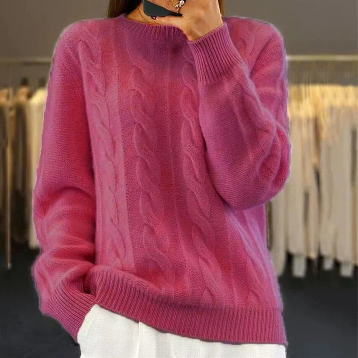 Mira Damen Strickpullover – Kuscheliges Zopfmuster für Elegante Tage 0