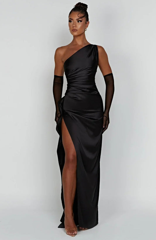 Nara Women's Elegant Maxi Dress – Asymmetrical Style for Formal Events 0