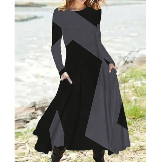 Borghilda | Stilvolles Langarm-Midikleid für Damen