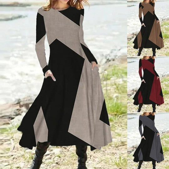 Borghilda | Stilvolles Langarm-Midikleid für Damen