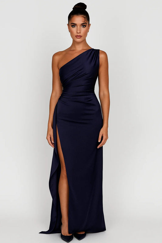 Nora Damen Maxikleid – Elegantes One-Shoulder Design für Festliche Anlässe 0
