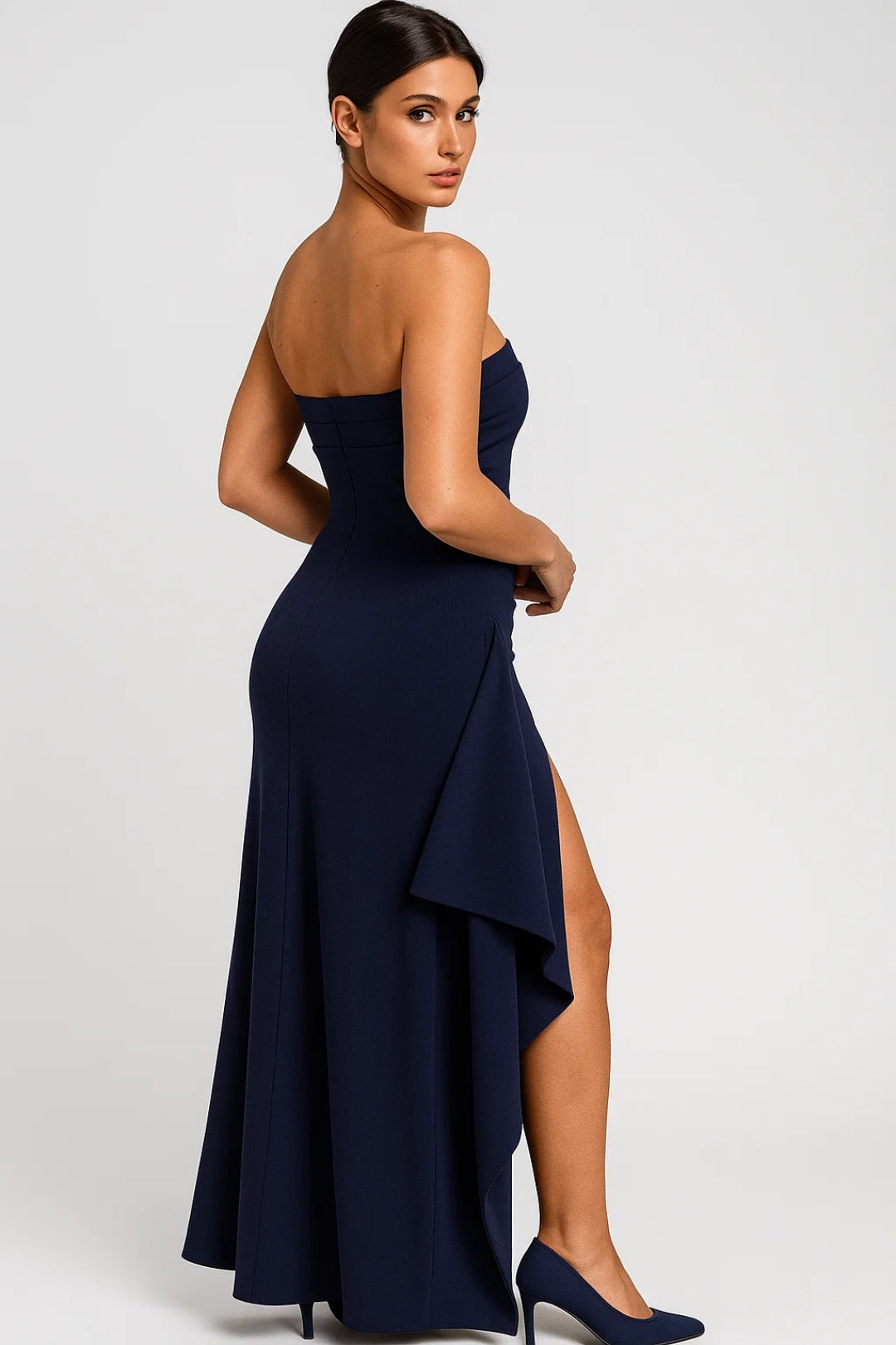 Nora Damen Maxikleid – Trägerloses Design mit Schlitz für Glamouröse Anlässe 2