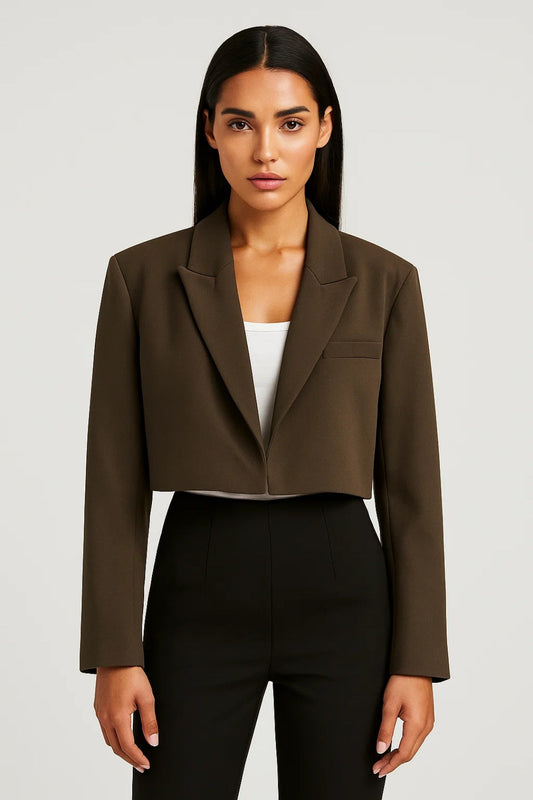 Nora Women's Cropped Blazer – Tailored Fit for Effortless Chic 3