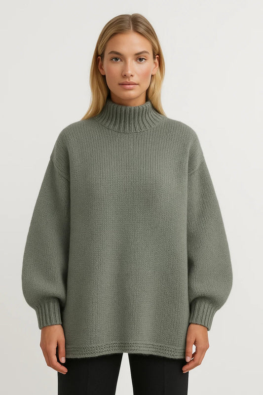 Nora Women's Oversized Sweater – Cozy High Collar for Everyday Wear 2