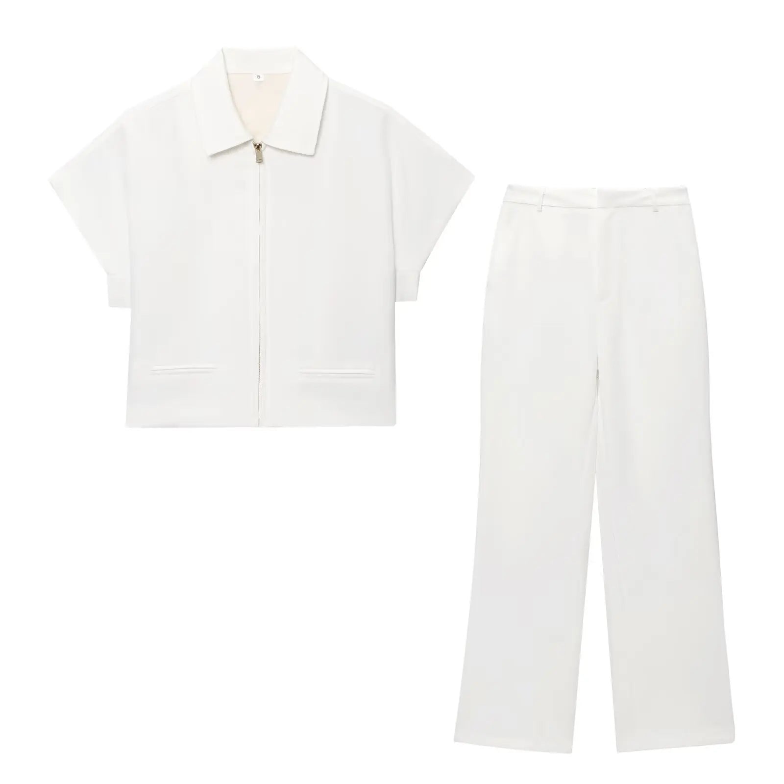 Nora Women's Set – Stylish Short Coat and Wide Pants Outfit 0