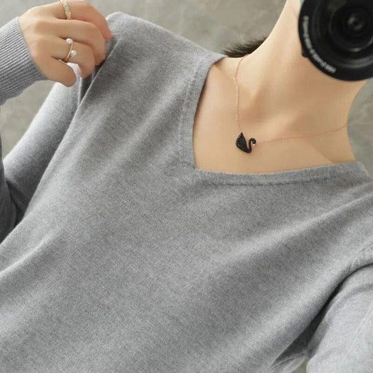 Brita | Eleganter V-Ausschnitt Pullover für Damen