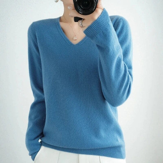 Brita | Eleganter V-Ausschnitt Pullover für Damen
