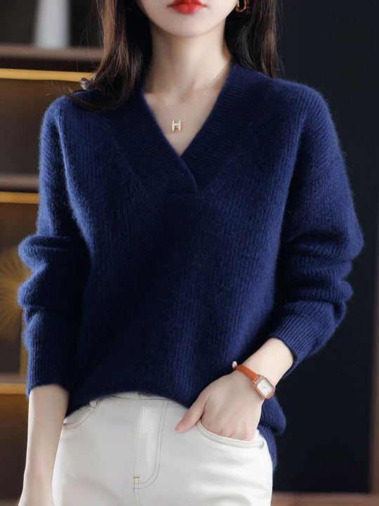 Cemile | Gemütlicher V-Ausschnitt Pullover für Damen