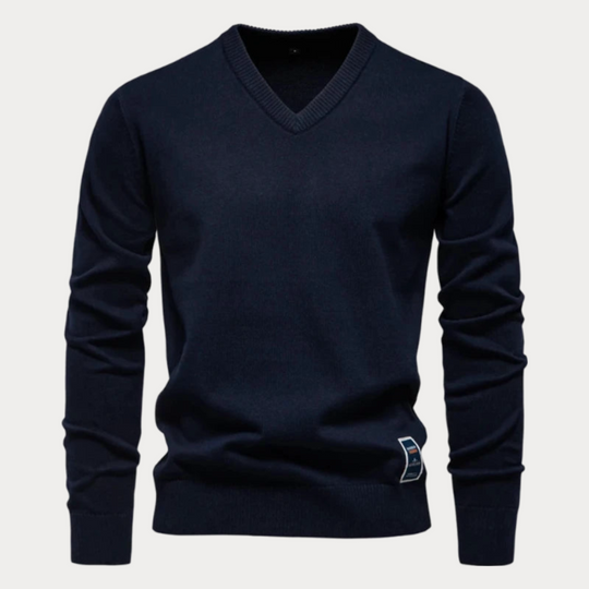 Bertario | Stylischer V-Ausschnitt-Pullover für Herren