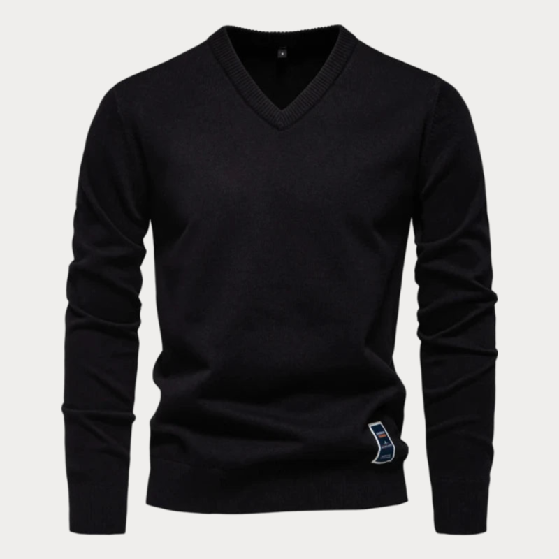 Bertario | Stylischer V-Ausschnitt-Pullover für Herren
