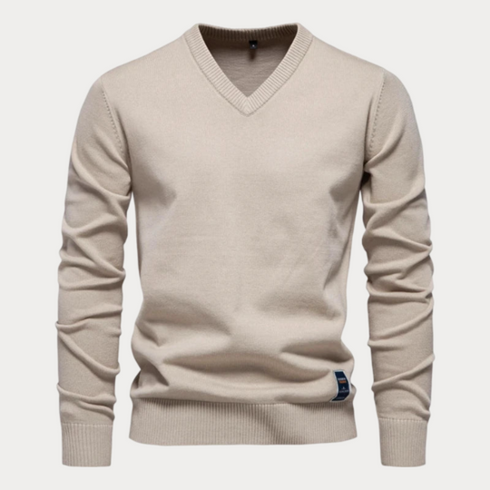 Bertario | Stylischer V-Ausschnitt-Pullover für Herren