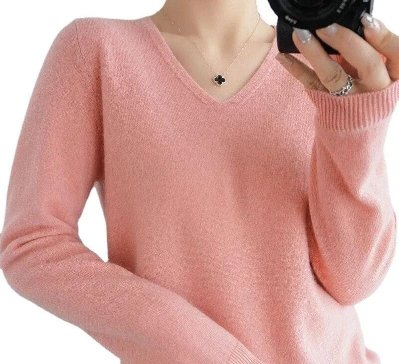 Brita | Eleganter V-Ausschnitt Pullover für Damen