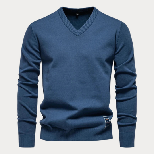 Bertario | Stylischer V-Ausschnitt-Pullover für Herren