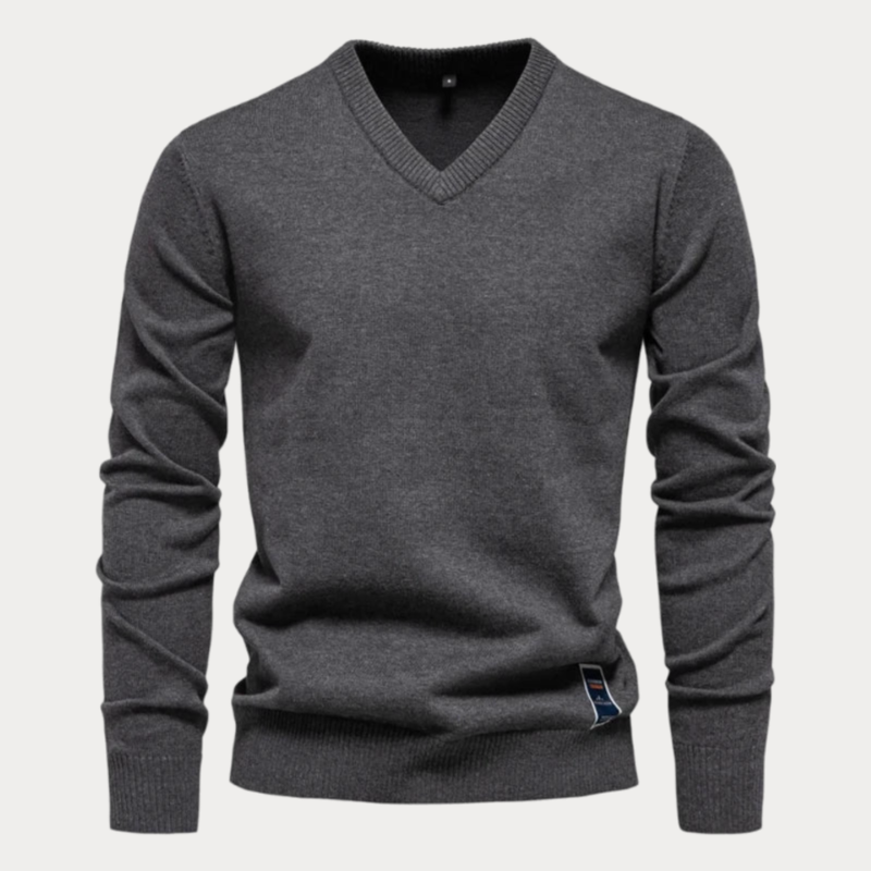 Bertario | Stylischer V-Ausschnitt-Pullover für Herren