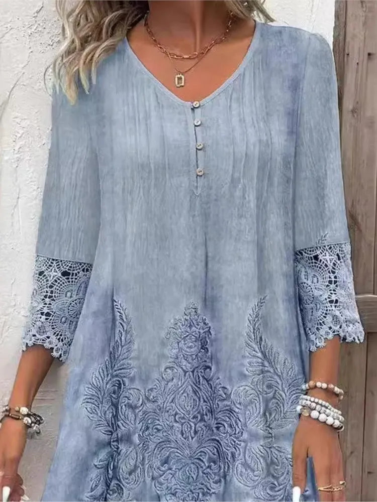 Berthe | Stilvolles V-Ausschnitt-Kleid für Damen