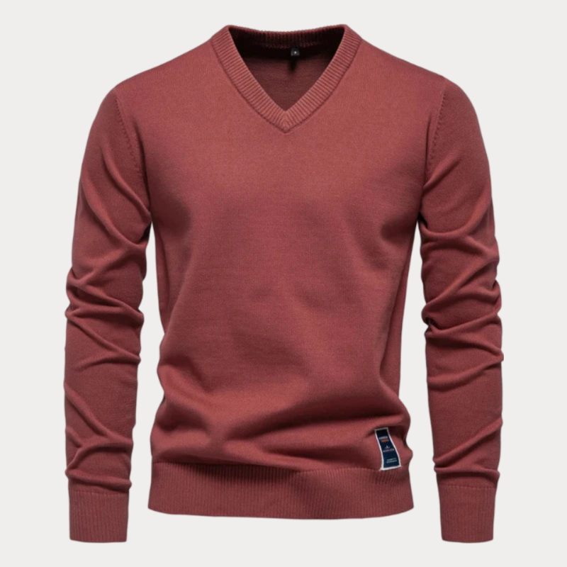 Bertario | Stylischer V-Ausschnitt-Pullover für Herren