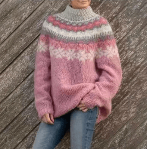 Strickpullover mit O-Ausschnitt für Damen