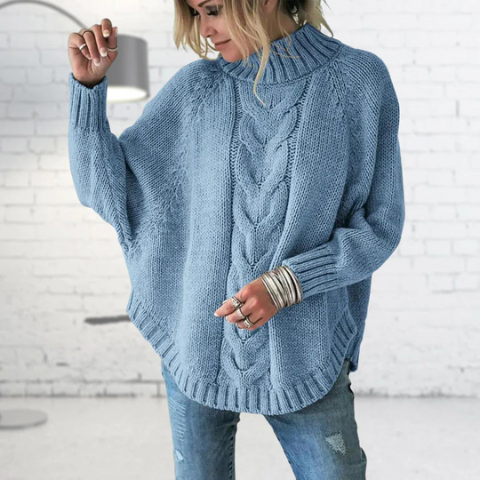 Strickpullover mit Stehkragen für Damen
