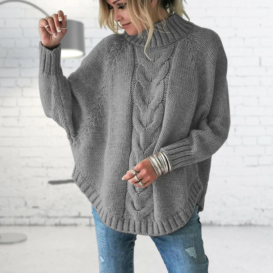 Strickpullover mit Stehkragen für Damen