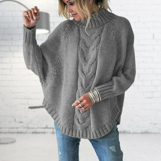 Strickpullover mit Stehkragen für Damen
