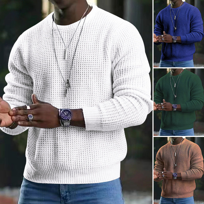 Taris Herren Langarmpullover – Klassischer Rundhalsausschnitt für Stil und Komfort 0