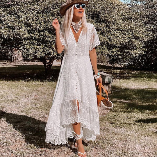 Berte | Boho Kleid mit Spitze für Damen