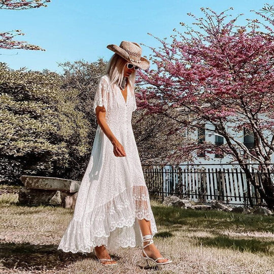 Berte | Boho Kleid mit Spitze für Damen