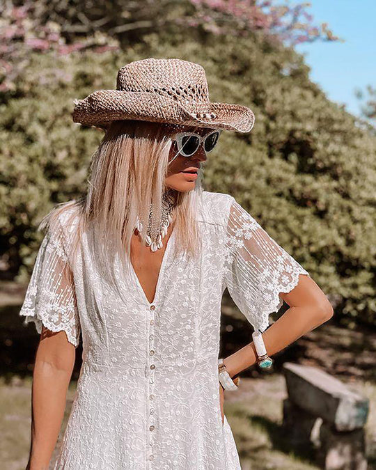 Berte | Boho Kleid mit Spitze für Damen